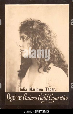 Porträt der Schauspielerin Julia Marlowe Taber - Vintage Cigarette Card, Viktorianisches Zeitalter Stockfoto