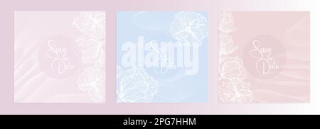 Eleganter, sanfter Rahmen, Vorlage, Blumenhintergrund, Blumenmonogramm mit zarten Blumen an der Seite und stilvolle Einrichtung. Stock Vektor