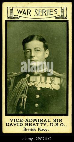 Portrait von Vizeadmiral Sir David Beatty - Vintage Tradecard Stockfoto