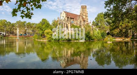 Stuttgart - 30. August 2022: Johanneskirche Am Feuersee Panorama In Stuttgart. Stockfoto