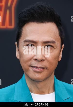 HOLLYWOOD, LOS ANGELES, KALIFORNIEN, USA - MÄRZ 20: Schauspieler, Kampfkünstler und Action Director Donnie Yen aus Hongkong trifft auf der Los Angeles Premiere von Lionsgate „John Wick: Chapter 4" ein, die am 20. März 2023 im TCL Chinese Theatre IMAX in Hollywood, Los Angeles, Kalifornien, USA stattfindet. (Foto von Xavier Collin/Image Press Agency) Stockfoto