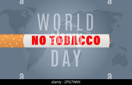 Weltnorm Tabak Day Konzeptvorlage, Poster oder Banner Vektordarstellung. Konzeptionshintergrund des Welt-Anti-Tabak-Tages. Stock Vektor