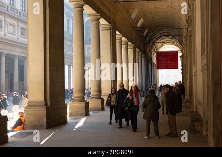 Die berühmte Uffizien-Kunstgalerie in Florenz, Italien Stockfoto