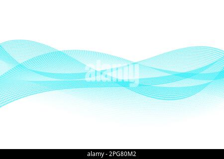 Abstrakte blaue Welle auf weißem Hintergrund. Blaues Licht Wellenform horizontal kleines Dreiecksmuster weißer Hintergrund Stockfoto