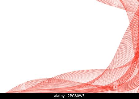 Abstrakter Hintergrund mit Wellenlinien. Rote Welle glatte Dreieckswelle kleines Muster Dreieckswelle Stockfoto