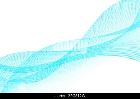 Abstrakte blaue Wellenlinien auf weißem Hintergrund. Hellblaues abstraktes Wellenmuster weißer Hintergrund kleines Dreiecksmuster Stockfoto
