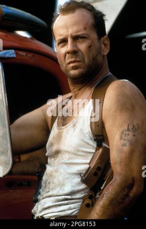 Stirb hart: Mit einem Rachewitz Bruce Willis Stockfoto