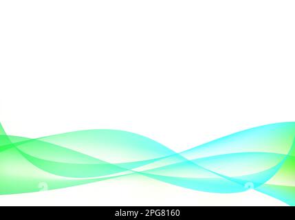 Abstrakter Hintergrund mit grünen und blauen Kurven. Grün-blaue abstrakte Welle horizontal Stockfoto