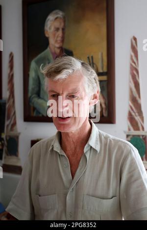 Rory Young, zu Hause in Cirencester. Stockfoto