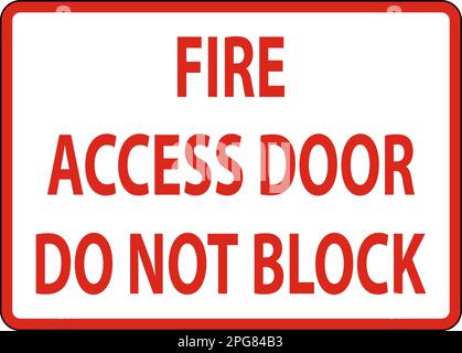 Schild Für Brandschutztür Auf Weißem Hintergrund Stock Vektor