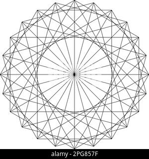 Vektordarstellung einer geometrischen Abbildung, die aus Heiligen Geometrieelementen erzeugt wurde. Stock Vektor