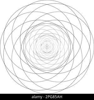 Geometrische Figur. Vektordarstellung der heiligen Geometrie Torus Yantra oder hypnotische Augenentwicklung Stock Vektor