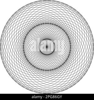 Geometrische Figur. Vektordarstellung der heiligen Geometrie Torus Yantra oder hypnotische Augenentwicklung Stock Vektor