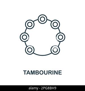 Symbol für Tamburin-Linie. Einfaches Element aus der Musikinstrumentensammlung. Kreatives Tambourine-Symbol für Webdesign, Vorlagen, Infografiken und Stock Vektor