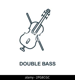 Symbol für die doppelte Basslinie. Einfaches Element aus der Musikinstrumentensammlung. Kreatives Doppel-Bass-Symbol für Webdesign, Vorlagen, Infografiken Stock Vektor