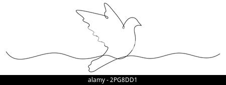 Fliegender Vogel, Strichzeichnungen. Stock Vektor