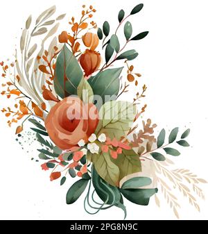 vektordarstellung von Frühlingsblumen auf weißem Hintergrund isolieren Stock Vektor