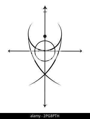 Schutzsiegel. Göttliche Magische Amulette. Heilige Geometrie, religiöses Symbol. Kann als Tätowierung, Logos und Drucke verwendet werden, die Richtung des Schicksals. Vektor Stock Vektor