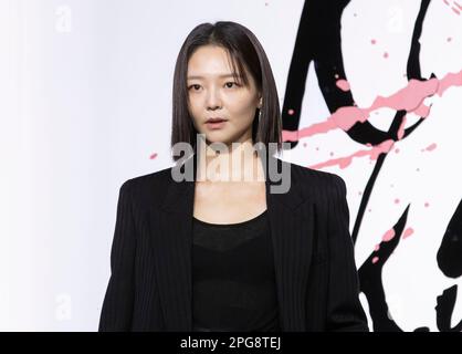 Seoul, Südkorea. 21. März 2023. Südkoreanische Schauspielerin Esom, Fotoanruf für die Netflix-Film "Kill Boksoon" Pressekonferenz im Grand Intercontinental Hotel in Seoul, Südkorea am 21. März 2023. Der Film wird am 31. März eröffnet. (Foto: Lee Young-ho/Sipa USA) Guthaben: SIPA USA/Alamy Live News Stockfoto