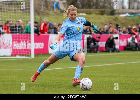 Lewes FC Women Sophia Whitehouse während des Viertelfinalspiels von Lewes FC Women gegen Manchester United Women FA Cup am 19. März 2023 im Dripping Pan, Lewes, Sussex, Großbritannien Stockfoto