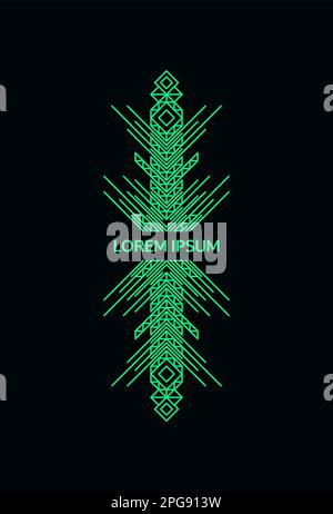 Line art design für Einladung, Plakat, Abzeichen, Monogramm. Elegante Luxus design Vorlage. Vector Illustration. Stock Vektor