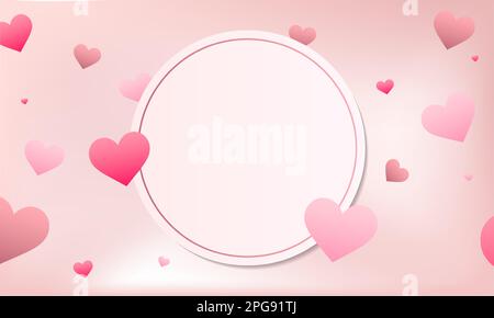 Schöne Herzen fallen auf Hintergrund. Einladung Vorlage Hintergrund Design, Grußkarte, Poster. Valentinstag. Vektorgrafik Stock Vektor