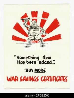 Es Wurde Etwas Neues Hinzugefügt... 1942 - 1945. Büro für Notfallmanagement. Information des Kriegsamtes. Niederlassung Für Inlandsbetrieb. Büro für Sonderdienste. 3/9/1943-9/15/1945. Auslandsposter aus dem Zweiten Weltkrieg Stockfoto