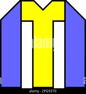 Schriftartalphabet gefaltet aus farbigem Papier, Buchstabe in mehrfarbigem Band, Vektorabbildung 10EPS Stock Vektor