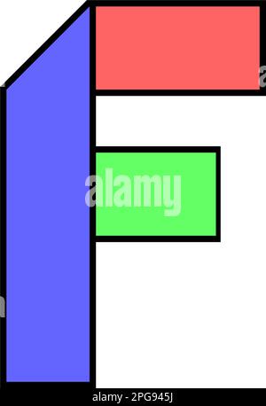 Schriftartalphabet gefaltet aus farbigem Papier, Buchstabe in mehrfarbigem Band, Vektorabbildung 10EPS Stock Vektor