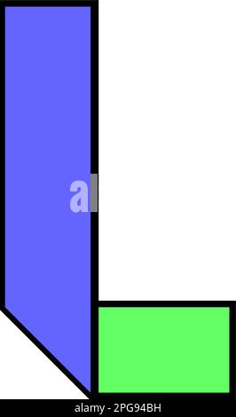 Schriftartalphabet gefaltet aus farbigem Papier, Buchstabe in mehrfarbigem Band, Vektorabbildung 10EPS Stock Vektor