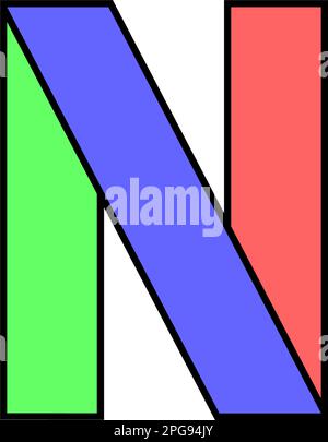 Schriftartalphabet gefaltet aus farbigem Papier, Buchstabe in mehrfarbigem Band, Vektorabbildung 10EPS Stock Vektor