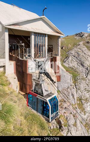 Cable Car Fuente Dé, Picos de Europa, Kantabrien, Spanien. Stockfoto