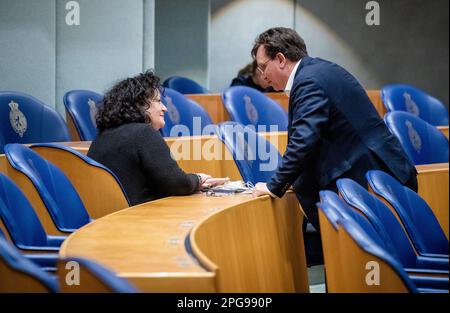 DEN HAAG - Caroline van der Plas (BBB) und Jaco Geurts (CDA) während der wöchentlichen Fragestunde im Repräsentantenhaus. ANP BART MAAT niederlande out - belgien out Stockfoto