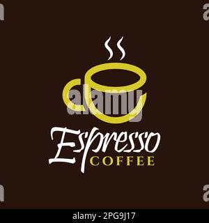 Logo für Espresso-Kaffee C E Becher Tasse heißer Tee Café Getränke Stock Vektor