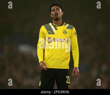 Jude Bellingham aus Borussia Dortmund - Chelsea / Borussia Dortmund, Champions League, Runde 16, Stamford Bridge Stadium, London, UK - 7. März 2023. Nur redaktionelle Verwendung – es gelten Einschränkungen für DataCo Stockfoto