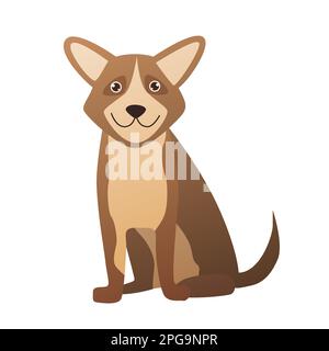Kleine Hundezucht. Haustier-Freund, Haustier-Vektor-Zeichentrickfilm-Illustration Stock Vektor