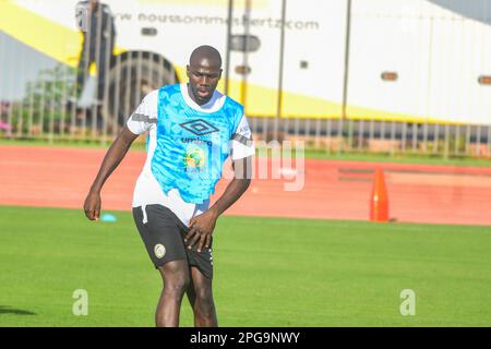 Senegal während einer Trainingseinheit zur Vorbereitung des Qualifikationsspiels der Africa Cup of Nations (AFCON) gegen Mosambik im Stade du Sénégal - Abdoulaye Wade. Dakar, Senegal. Stockfoto