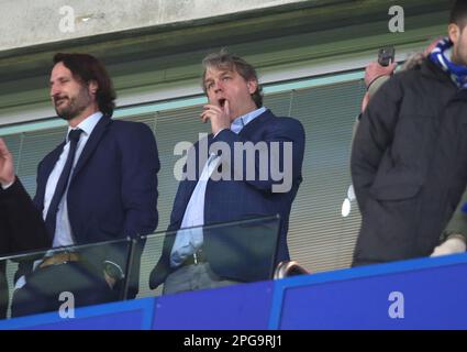 Todd Boehly Eigentümer von Chelsea - Chelsea gegen Borussia Dortmund, Champions League, Runde 16, Stamford Bridge Stadium, London, UK - 7. März 2023. Nur redaktionelle Verwendung – es gelten Einschränkungen für DataCo Stockfoto