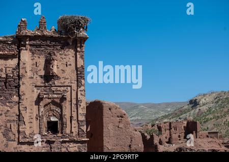 kasbah di telouet, montagne dell'atlante, marrakesch, marocco, nordafrika, Stockfoto