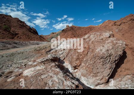 miniere di salgemma nella valle dell'ounila, montagne dell'alto atlante, marrakesch, marocco, nordafrika; Stockfoto