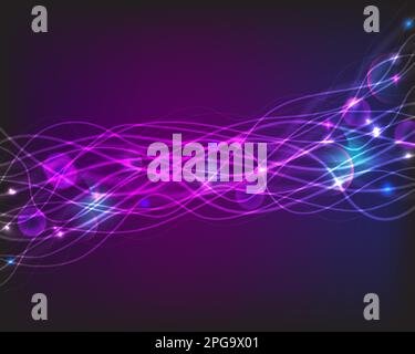 Abstrakte Neonlinien auf dunklem Hintergrund Stock Vektor