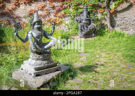 Industriestatue im Schloss Juval (Deutsch: Schloss Juval, Italienisch: Castel Juval) in Kastelbell-Tschars in Südtirol Trentino Alto Adige Südtirol einer von Stockfoto