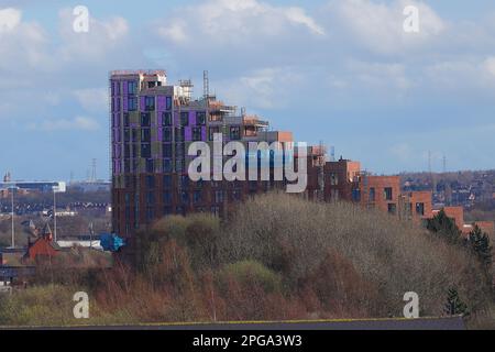 Springwell Gardens Apartments im Bau im Stadtzentrum von Leeds Stockfoto