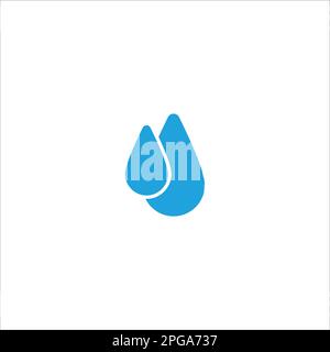 Vektorsymbol für zwei Wasser- oder Bluttropfen. Flüssiges Elementsymbol. Darstellung des Rohteilvektors isoliert auf weißem Hintergrund. Stock Vektor