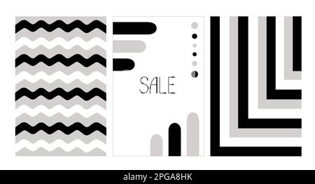 Abstraktes minimalistisches Poster-Set, einfache Formen, Vorlagen zur Darstellung organischer geometrischer Formen, handgezeichnetes modernes Boho-Designkonzept für Wohnaccessoires, Wandbilder, Cover, beliebiges Design Stock Vektor