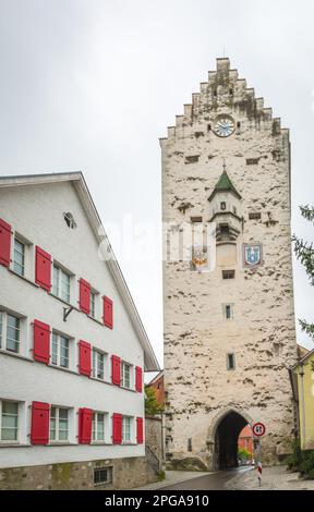 Obertor Ravensburg, Altstadttor in Süddeutschland Stockfoto