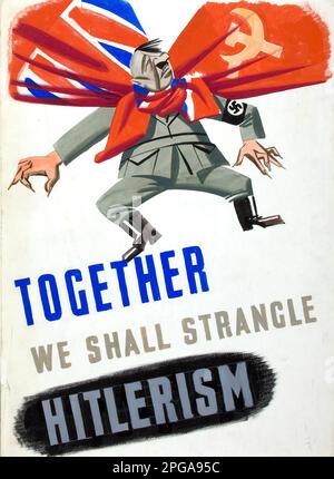 BRITISCHES WW2-PROPAGANDAPOSTER UM 1943 Stockfoto