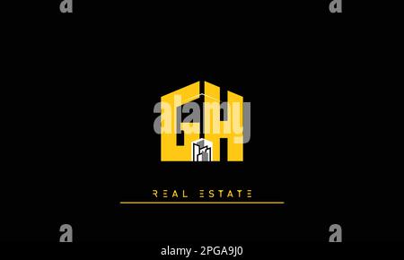 Immobilienbriefe Initialen Monogramm Logo GH , HG Stock Vektor