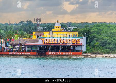 Kreuzfahrtanleger und Touristenziel von Cozumel. Stockfoto