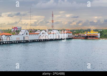 Kreuzfahrtanleger und Touristenziel von Cozumel. Stockfoto